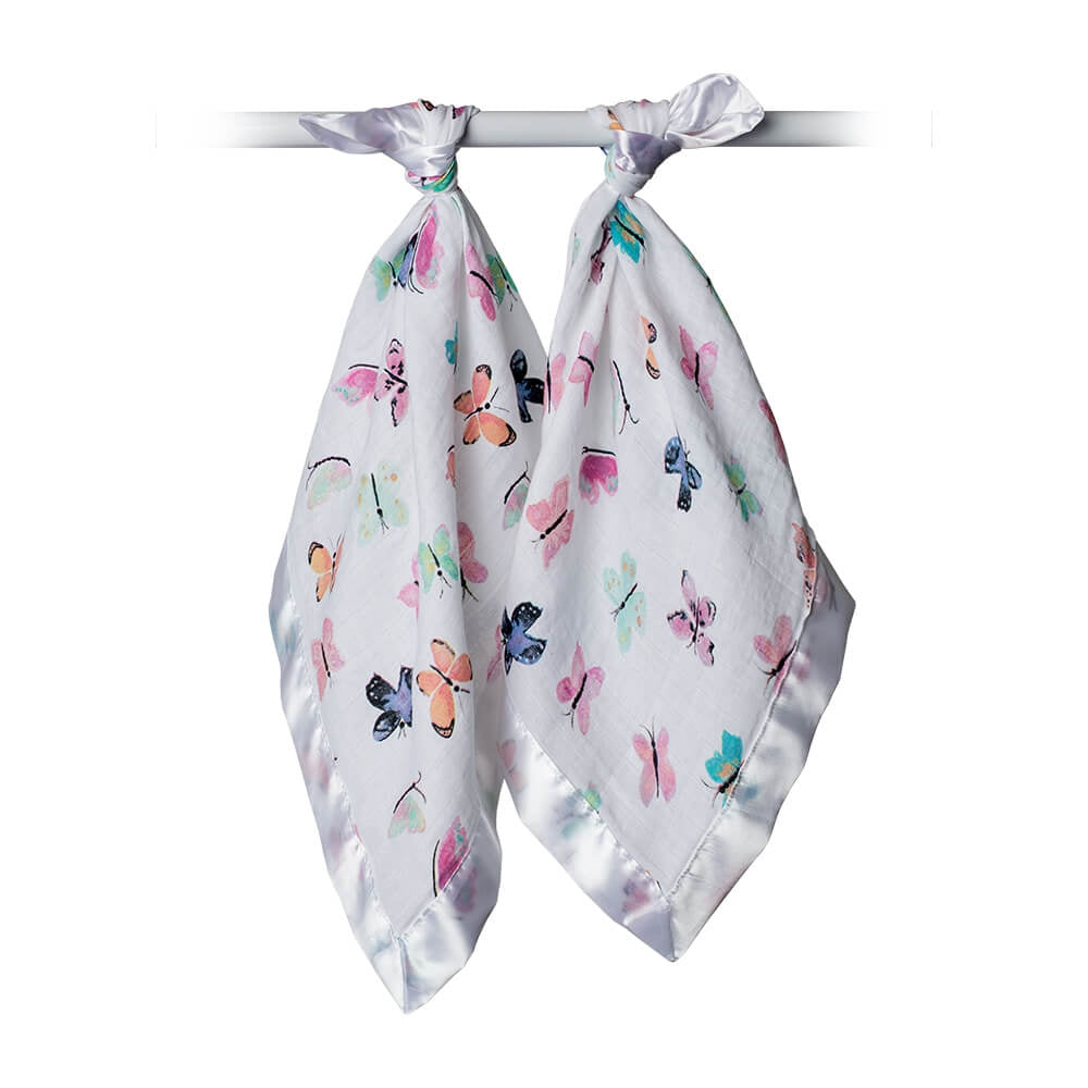 Lulujo Baby Muslin Security Blankets, 2pk (4 Designs)