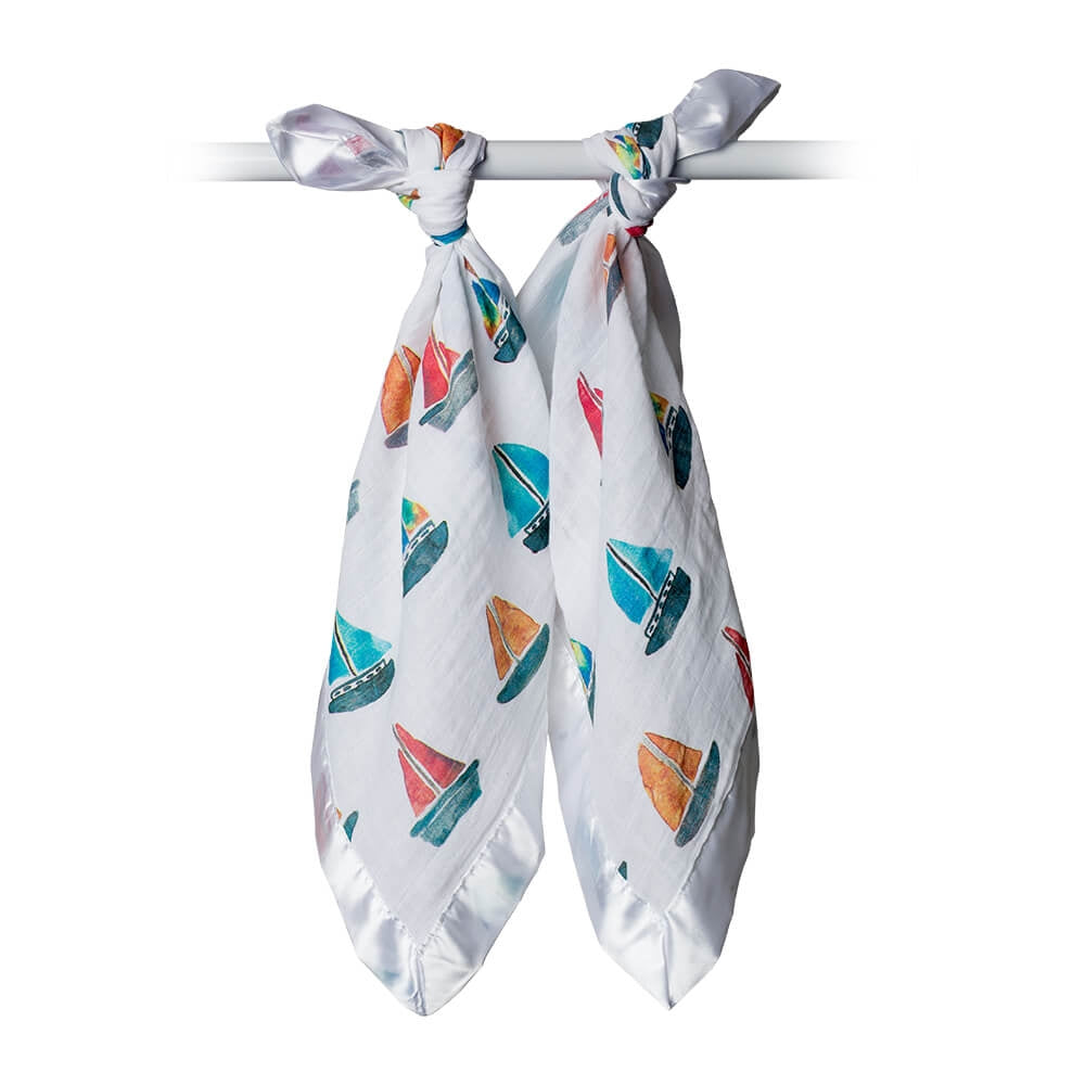 Lulujo Baby Muslin Security Blankets, 2pk (4 Designs)