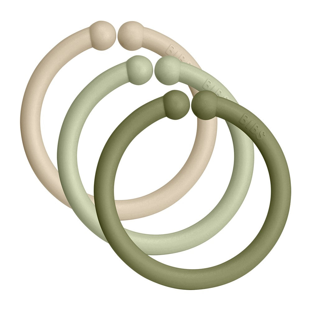 Bibs Loops Linking Toy, 12pk (3 Colors) - Made in Denmark/EU - Pupsik Singapore