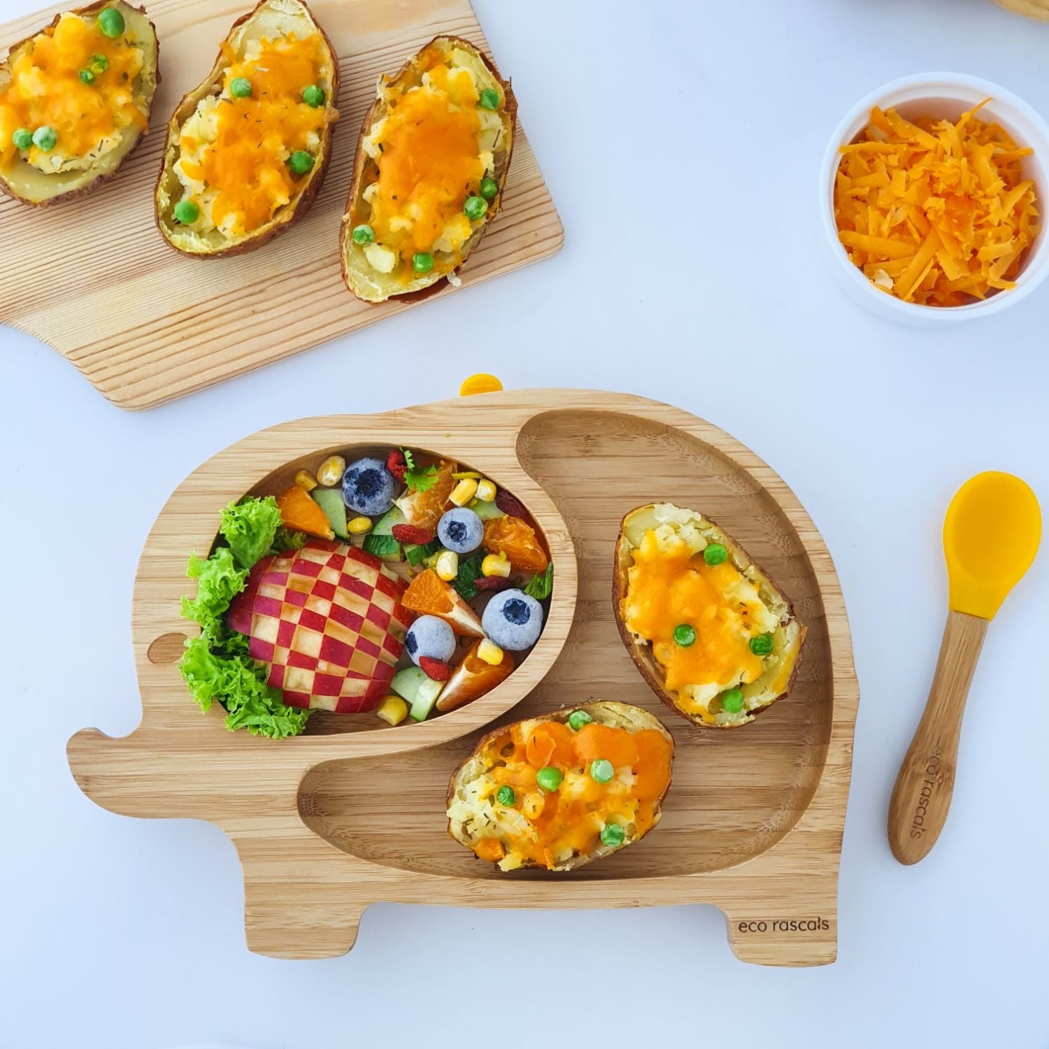 Eco Rascals Elephant Bamboo Suction Plate - Pupsik Singapore