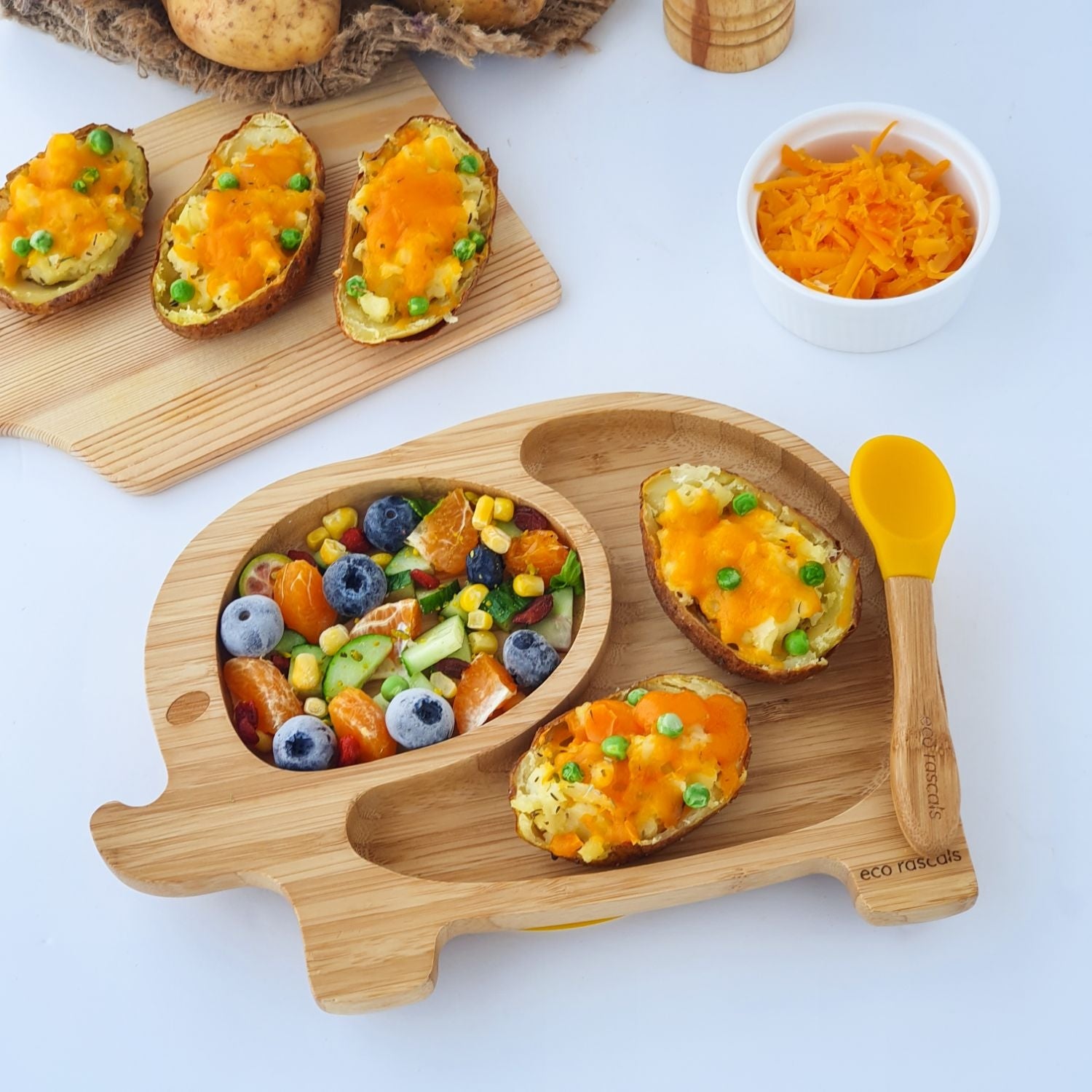 Eco Rascals Elephant Bamboo Suction Plate - Pupsik Singapore