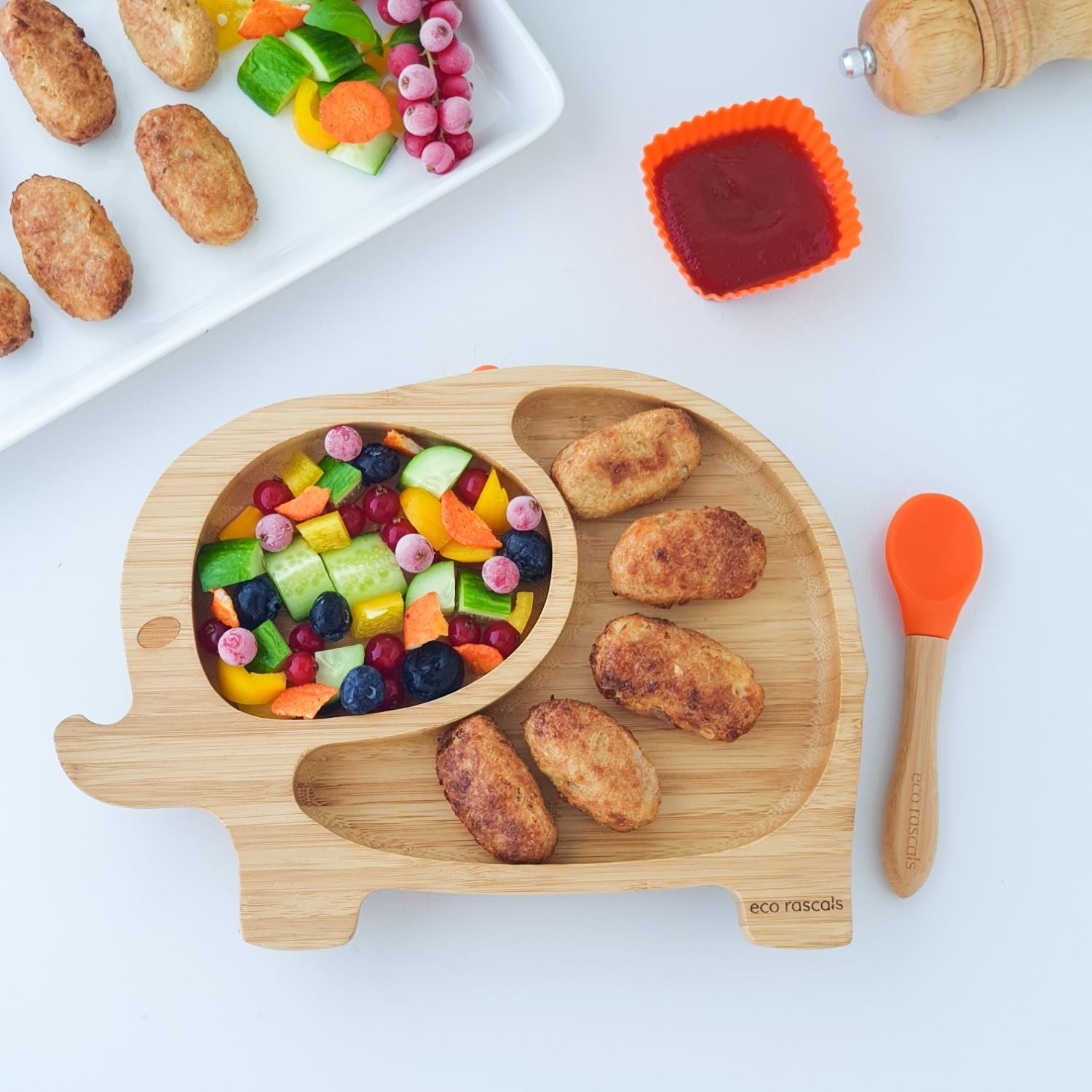 Eco Rascals Elephant Bamboo Suction Plate - Pupsik Singapore