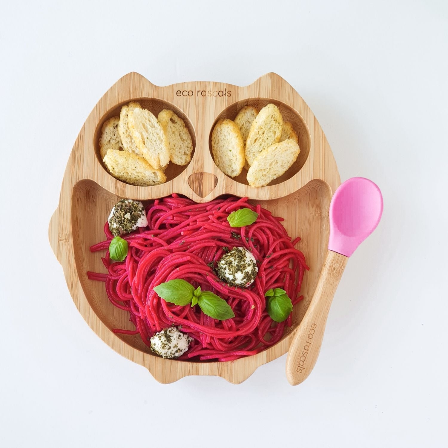 Eco Rascals Owl Bamboo Suction Plate (3 Colours) - Pupsik Singapore