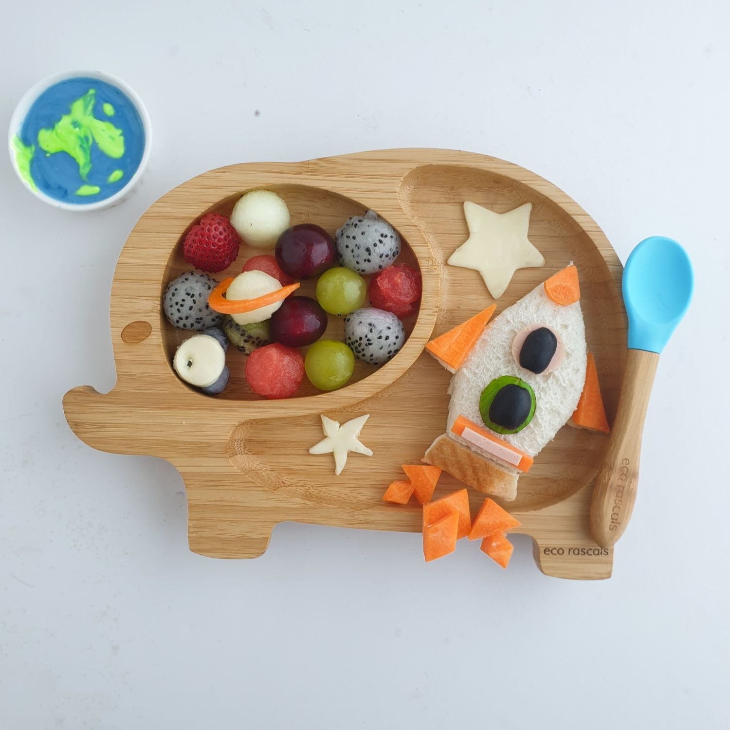 Eco Rascals Elephant Bamboo Suction Plate - Pupsik Singapore
