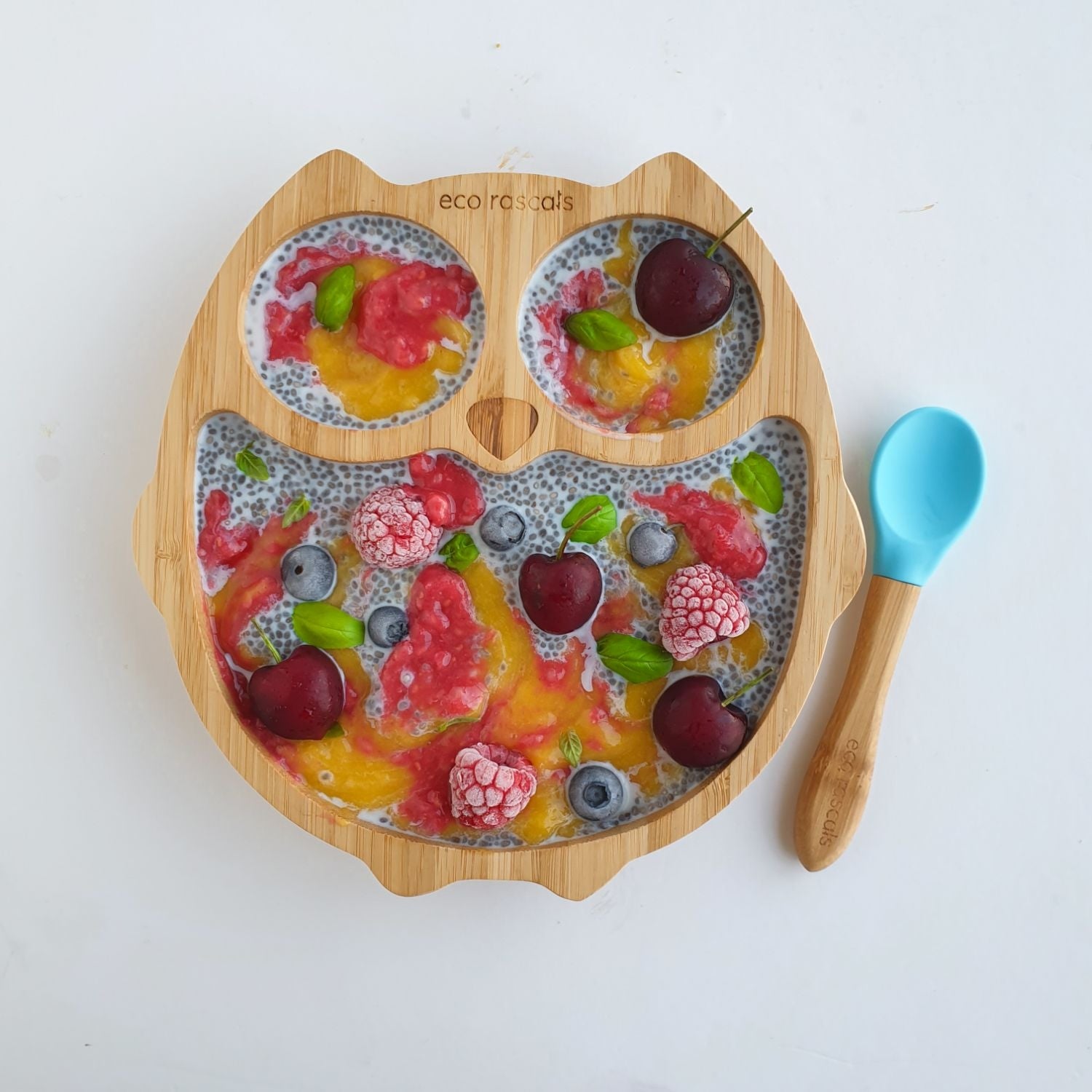 Eco Rascals Owl Bamboo Suction Plate (3 Colours) - Pupsik Singapore