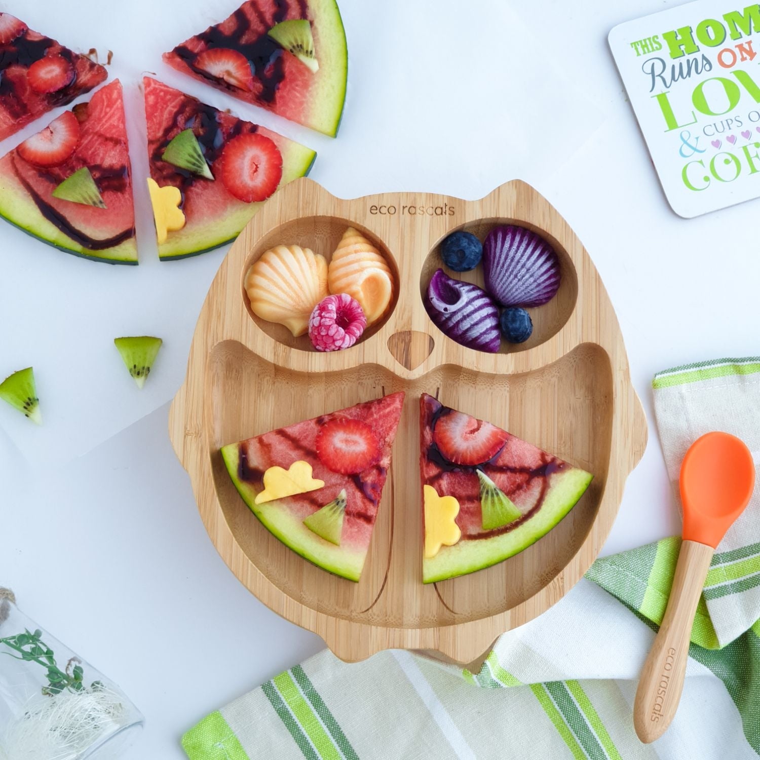 Eco Rascals Owl Bamboo Suction Plate (3 Colours) - Pupsik Singapore