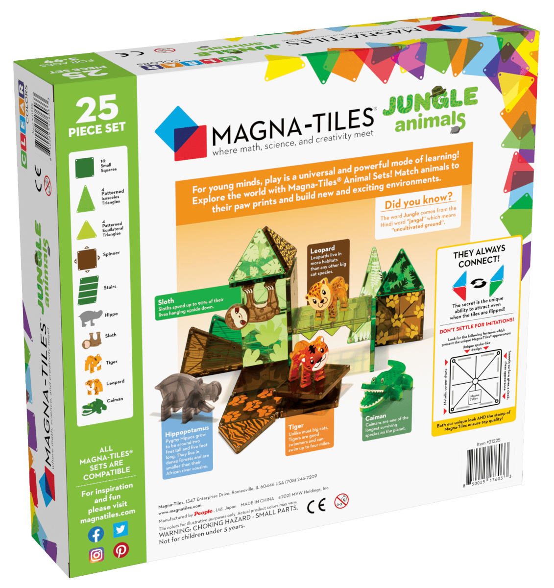 Magna-Tiles Jungle Animals 25-Piece Set