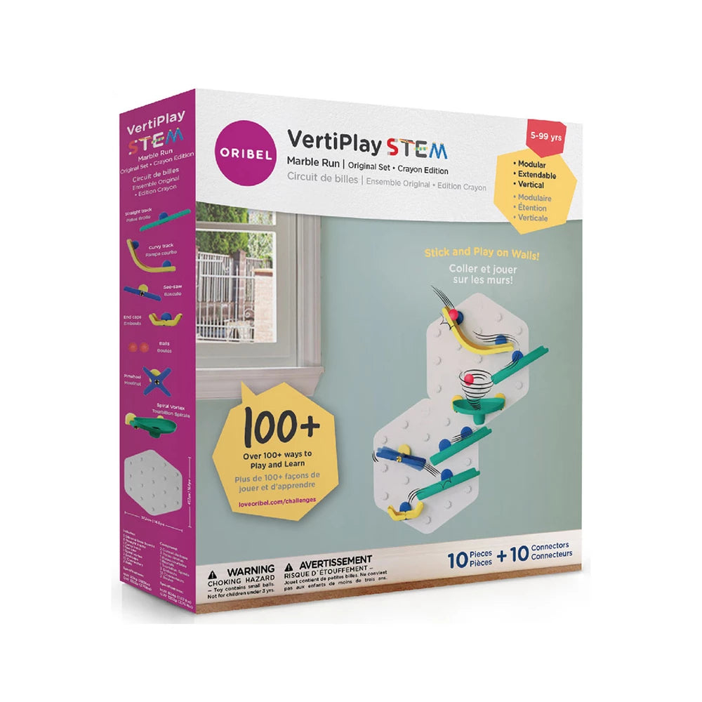 Oribel VertiPlay STEM Marble Run Wall Toy - Crayon Edition: Set of 2