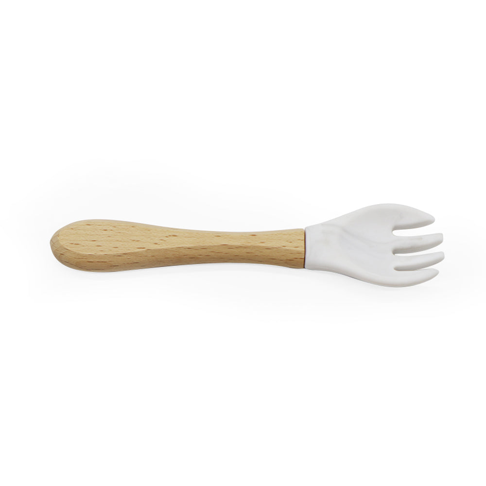Biomom Wooden Silicone Fork (5 Colours) - Pupsik Singapore
