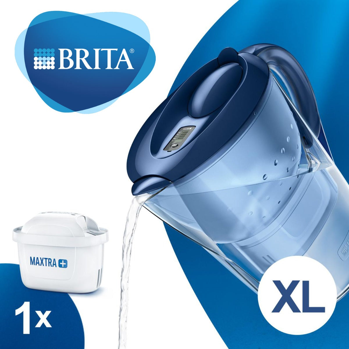 Brita Marella Memo XL Water Filter Jug (1x Maxtra PRO Filter) - 3.5L Blue