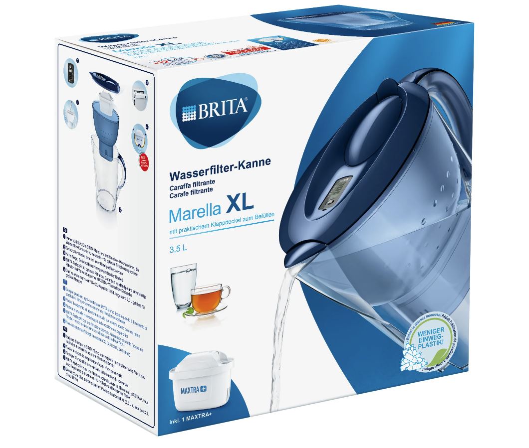 Brita Marella Memo XL Water Filter Jug (1x Maxtra PRO Filter) - 3.5L Blue