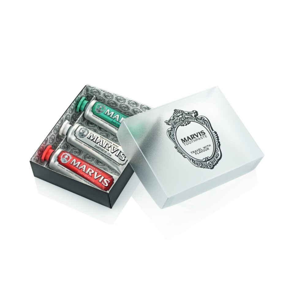Marvis Toothpaste Gift Set, 3 x 25ml (Classic Strong Mint, Cinnamon, Whitening)