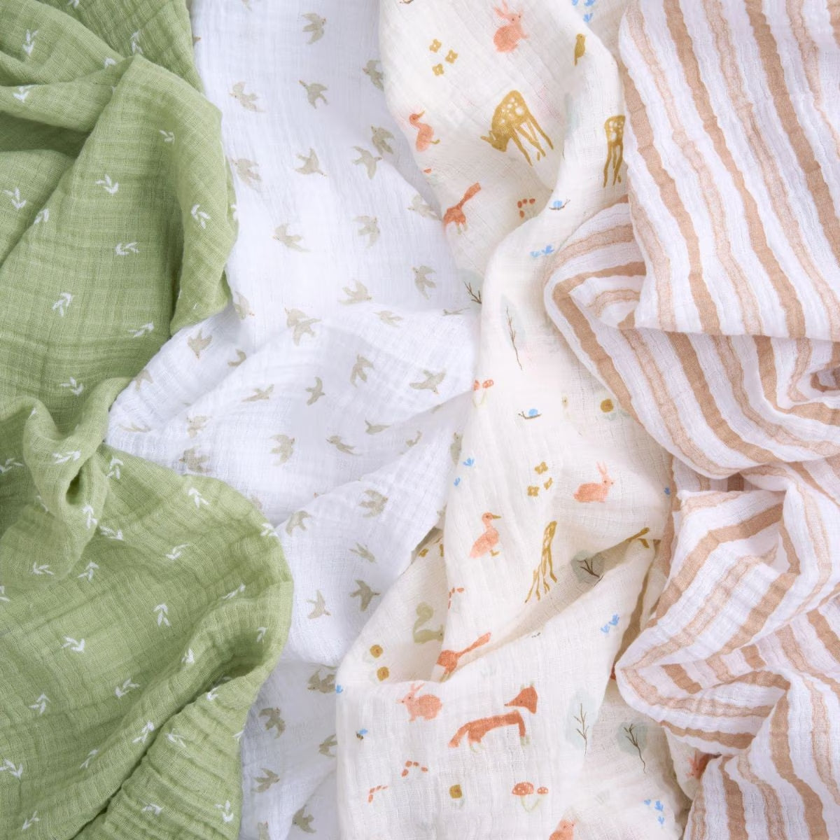 Aden Anais Essentials Muslin Cotton Swaddle (44 x 44 in), 4pk (31 Designs) - Pupsik Singapore