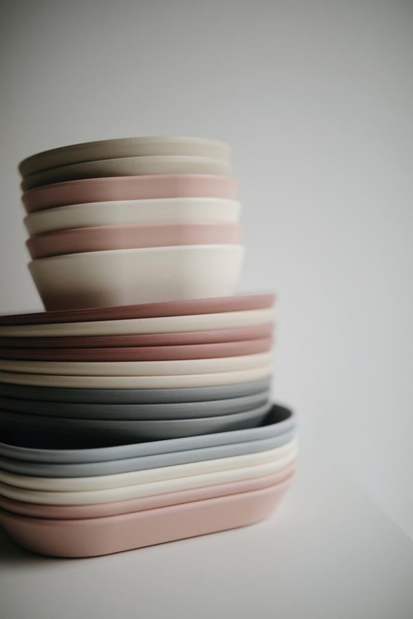 Mushie Square Dinner Plates (2pk) (4 Colours)