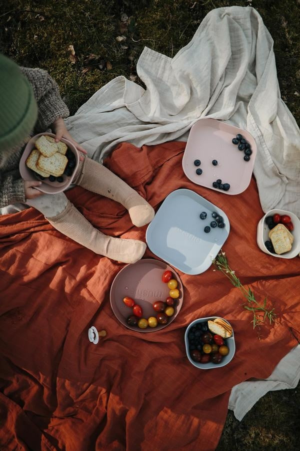 Mushie Square Dinner Plates (2pk) (4 Colours)