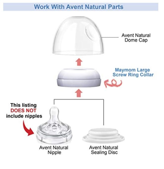 Maymom Collar with Sealing Disc & Travel Cap for Avent (4 set)