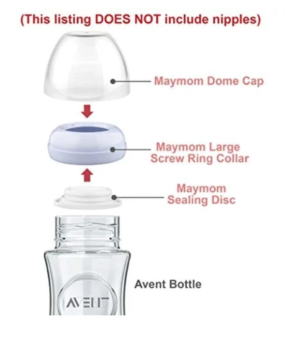 Maymom Collar with Sealing Disc & Travel Cap for Avent (4 set)