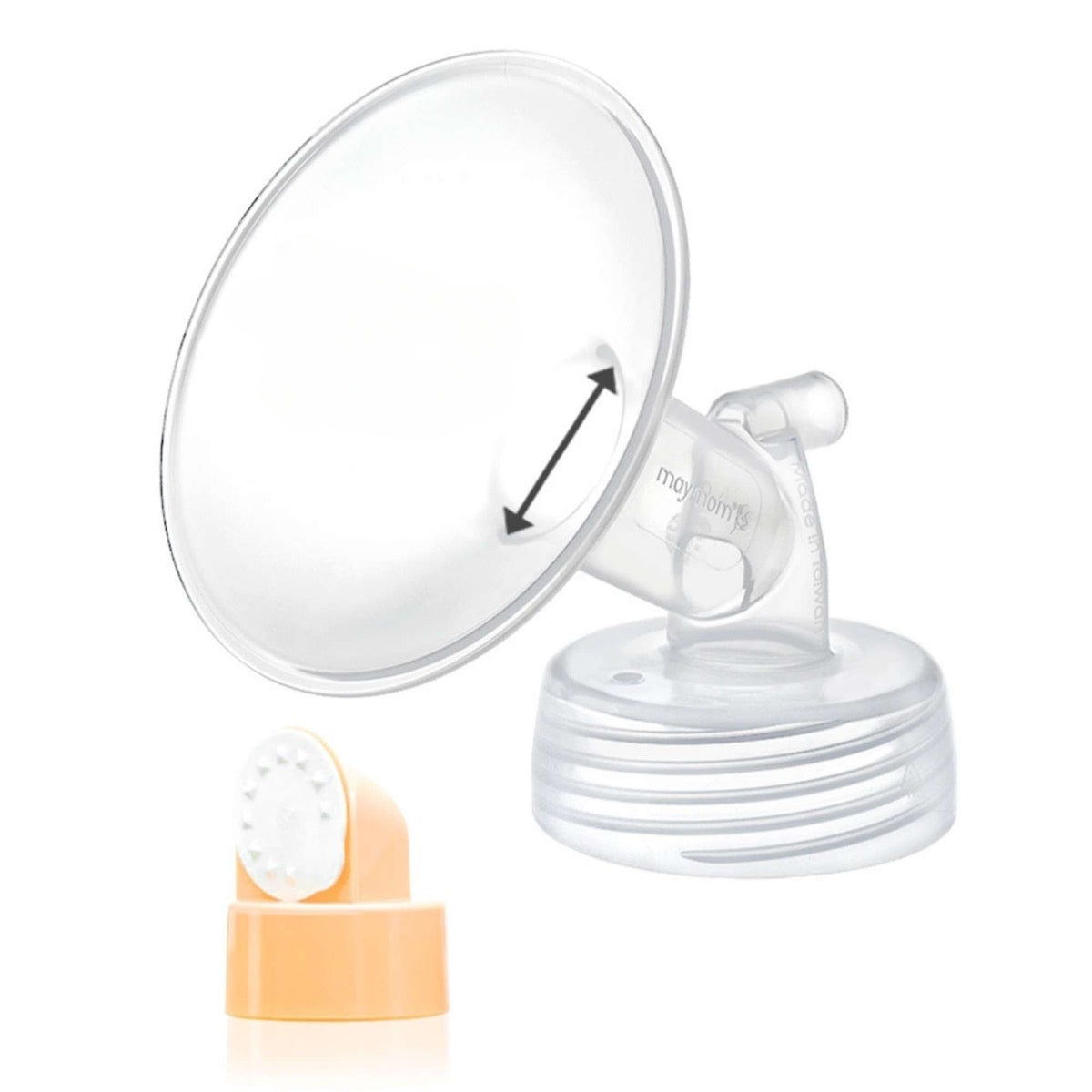 Maymom Flange for Spectra with Valve & Membrane (Wide-Neck), 1pc (12 Sizes)