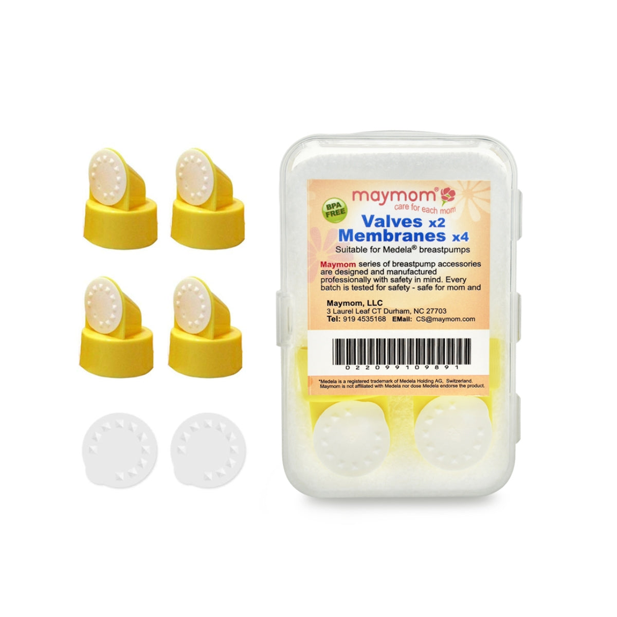 Maymom Replacement Valves (2x) & Membranes (4x) for Medela Breastpumps