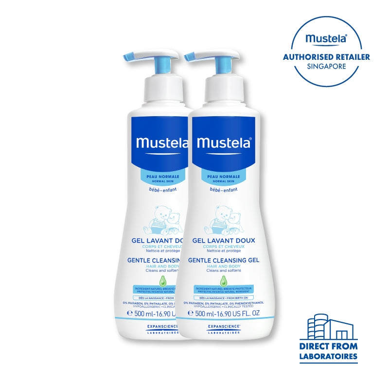 [2 pack] Mustela Gentle Cleansing Gel for Hair & Body, 500ml - Dermo Cleansing Gel (exp 11/27)