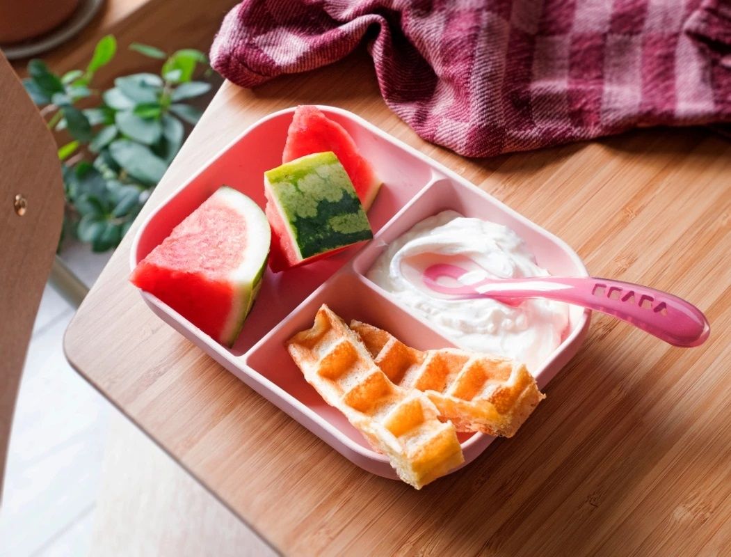 Beaba Silicone Divided Baby Plate & Spoon (3 Colours)