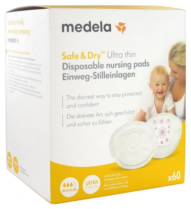 Medela Safe & Dry Ultra Thin Disposable Nursing Pads, 60pcs