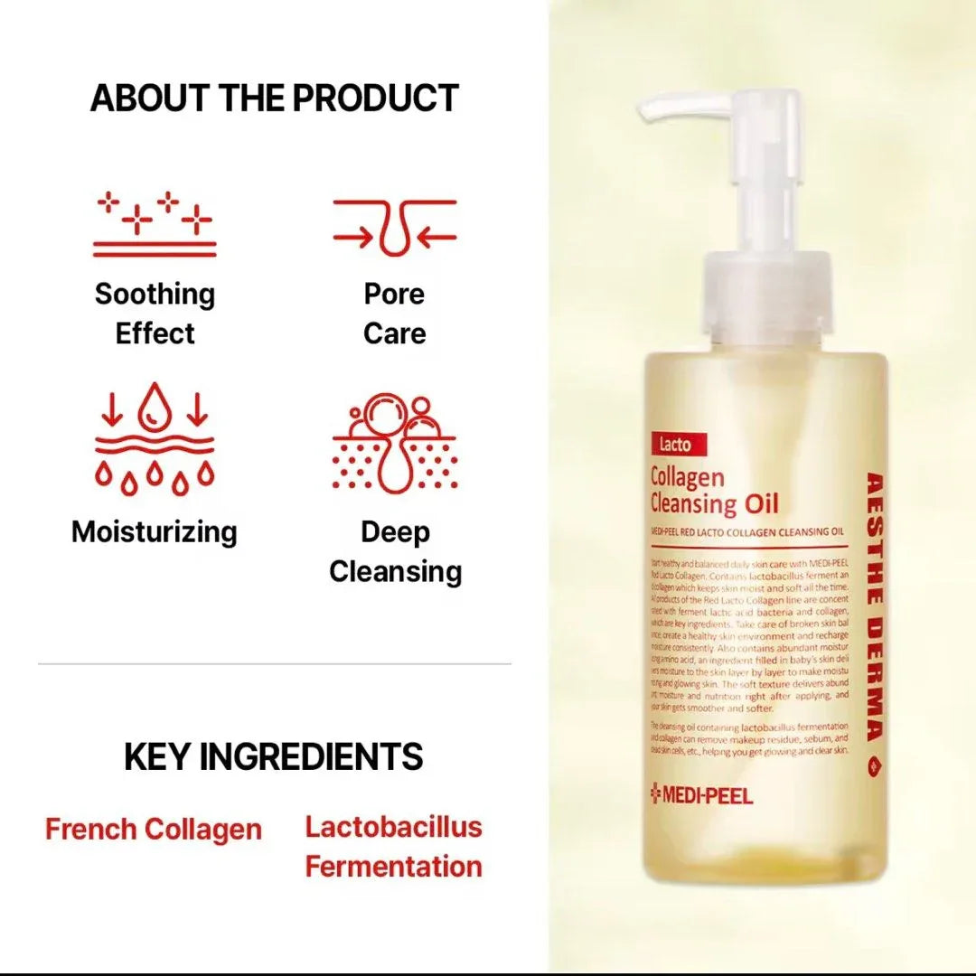 Medipeel Red Lacto Collagen Cleansing Oil 2.0, 200ml (Exp 01/28