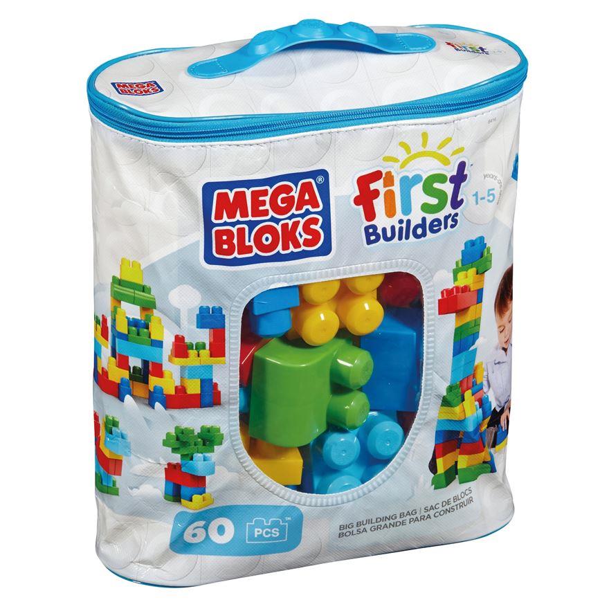 Mega Bloks First Builders Big Building Bag, 60pcs - Blue