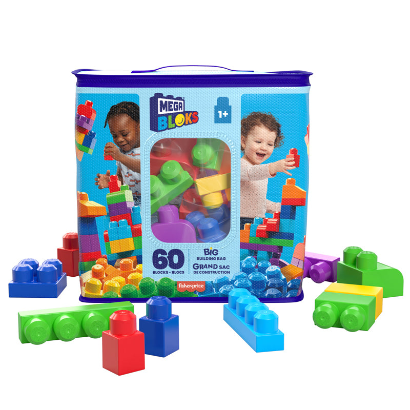 Mega Bloks First Builders Big Building Bag, 60pcs - Blue