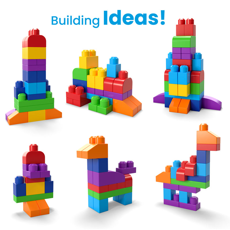 Mega Bloks First Builders Big Building Bag, 60pcs - Blue