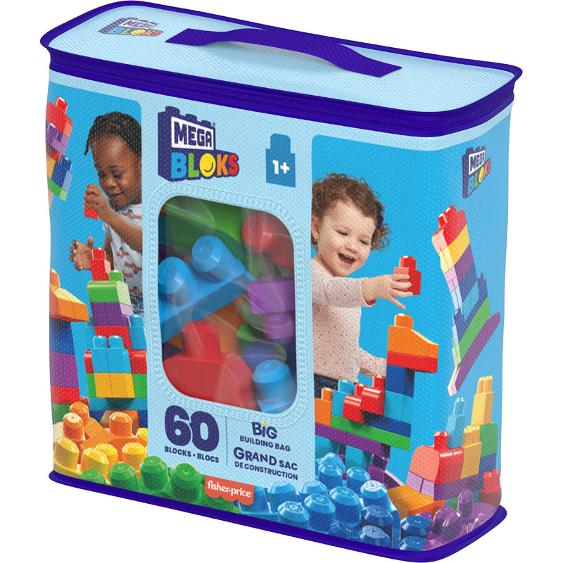 Mega Bloks First Builders Big Building Bag, 60pcs - Blue