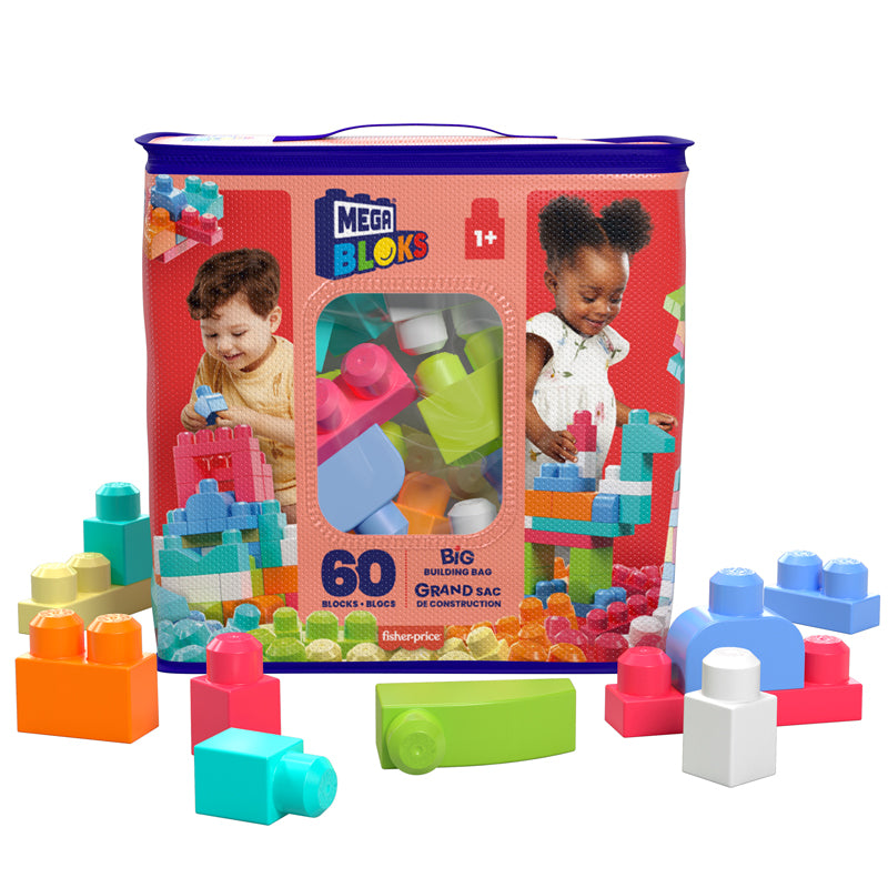 Mega Bloks First Builders Big Building Bag, 60pcs - Pink
