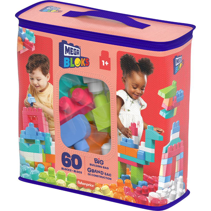 Mega Bloks First Builders Big Building Bag, 60pcs - Pink