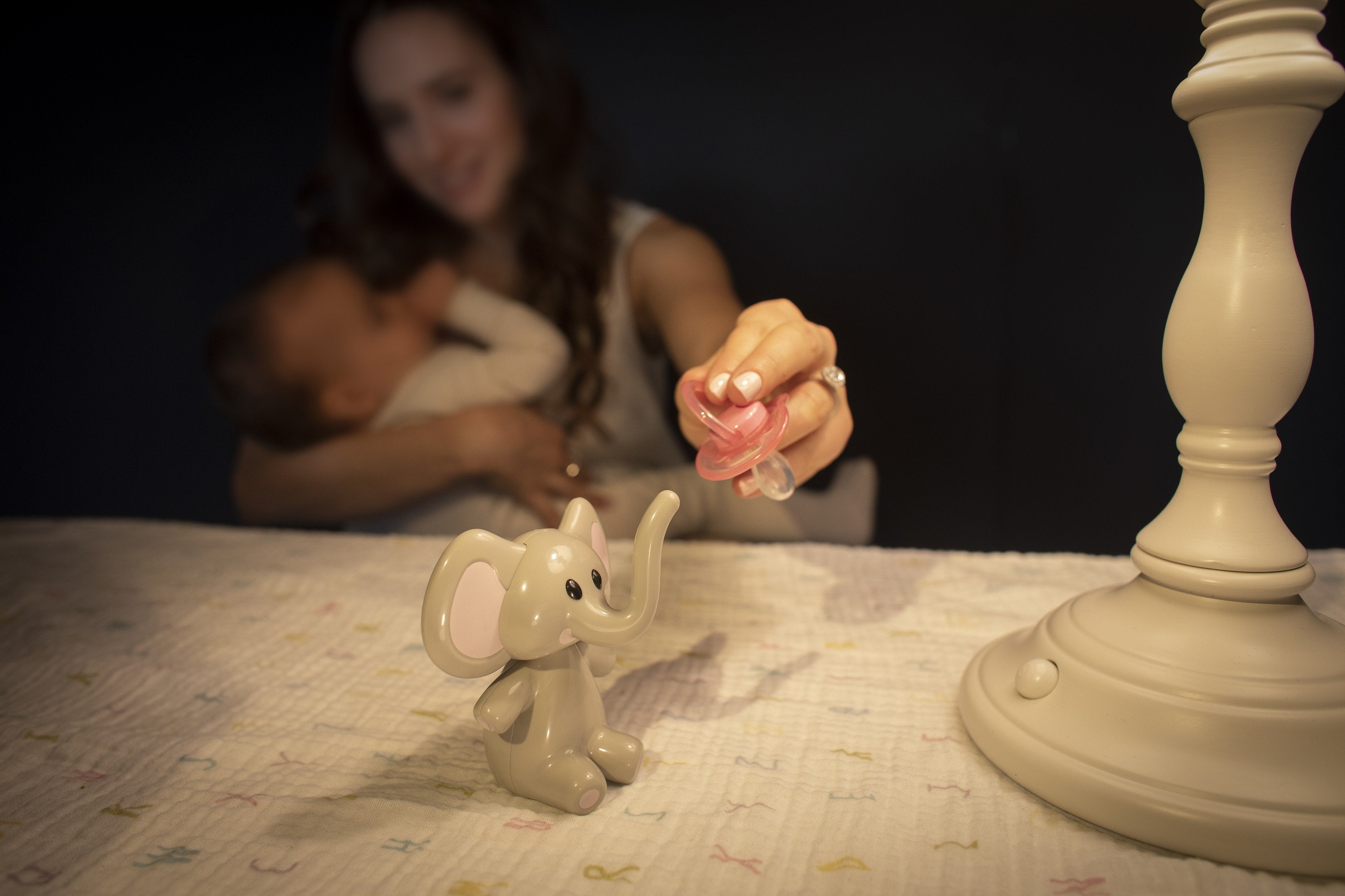 Melii Elephant Pacifier Holder - Pink Ears