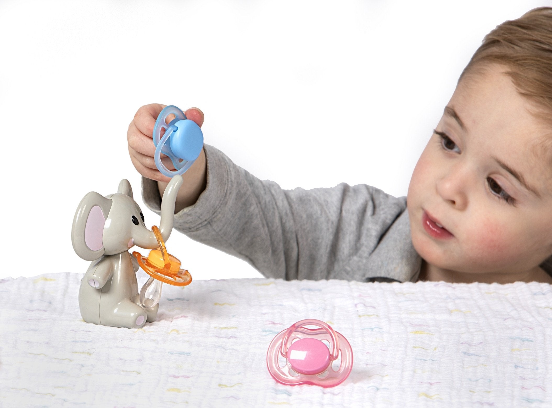 Melii Elephant Pacifier Holder - Pink Ears