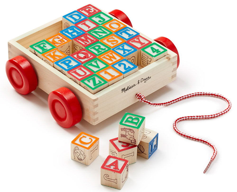 Melissa & Doug Classic ABC Block Cart (30pcs)