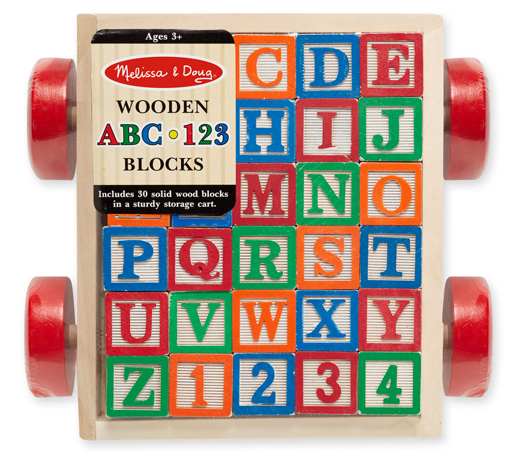 Melissa & Doug Classic ABC Block Cart (30pcs)