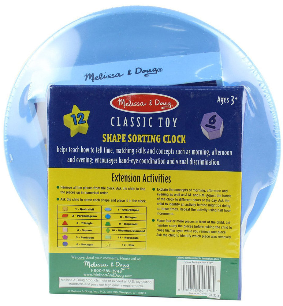 Melissa & Doug Shape Sorting Clock