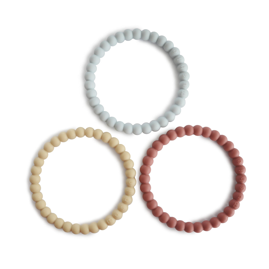 Mushie Pearl Teether Bracelet, 3pk (6 Colors)