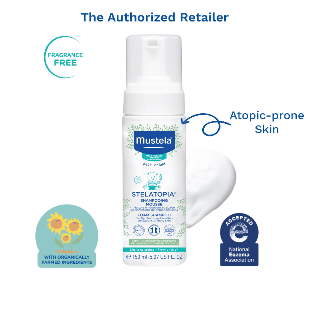 Mustela Stelatopia Foam Shampoo, 150ml (exp 03/27)