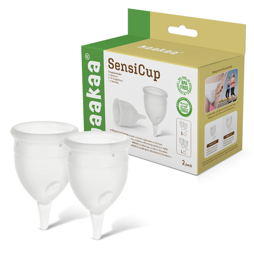Haakaa SensiCup Frosted Menstrual Cup, 2-Pack (2 Sizes)