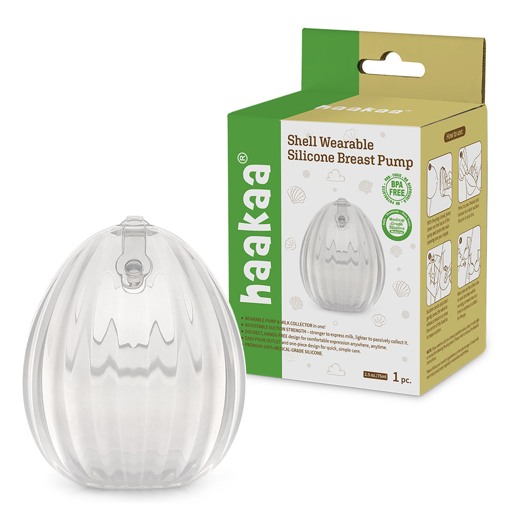 Haakaa Shell Wearable Silicone Manual Breast Pump, 1-Pack (2 Sizes)
