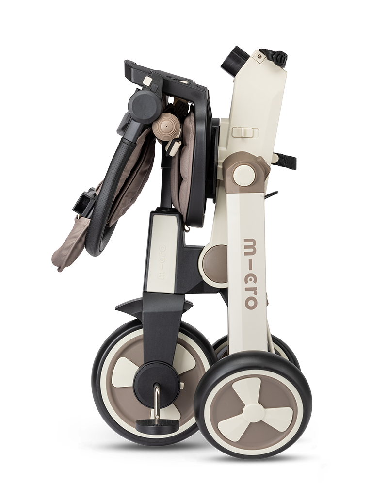Micro Tricycle Latte: 6-in-1 Adaptive Comfort Folding Toddler Stroller & Push Trike
