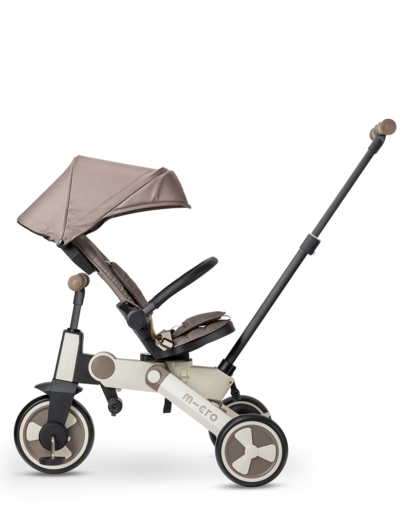Micro Tricycle Latte: 6-in-1 Adaptive Comfort Folding Toddler Stroller & Push Trike