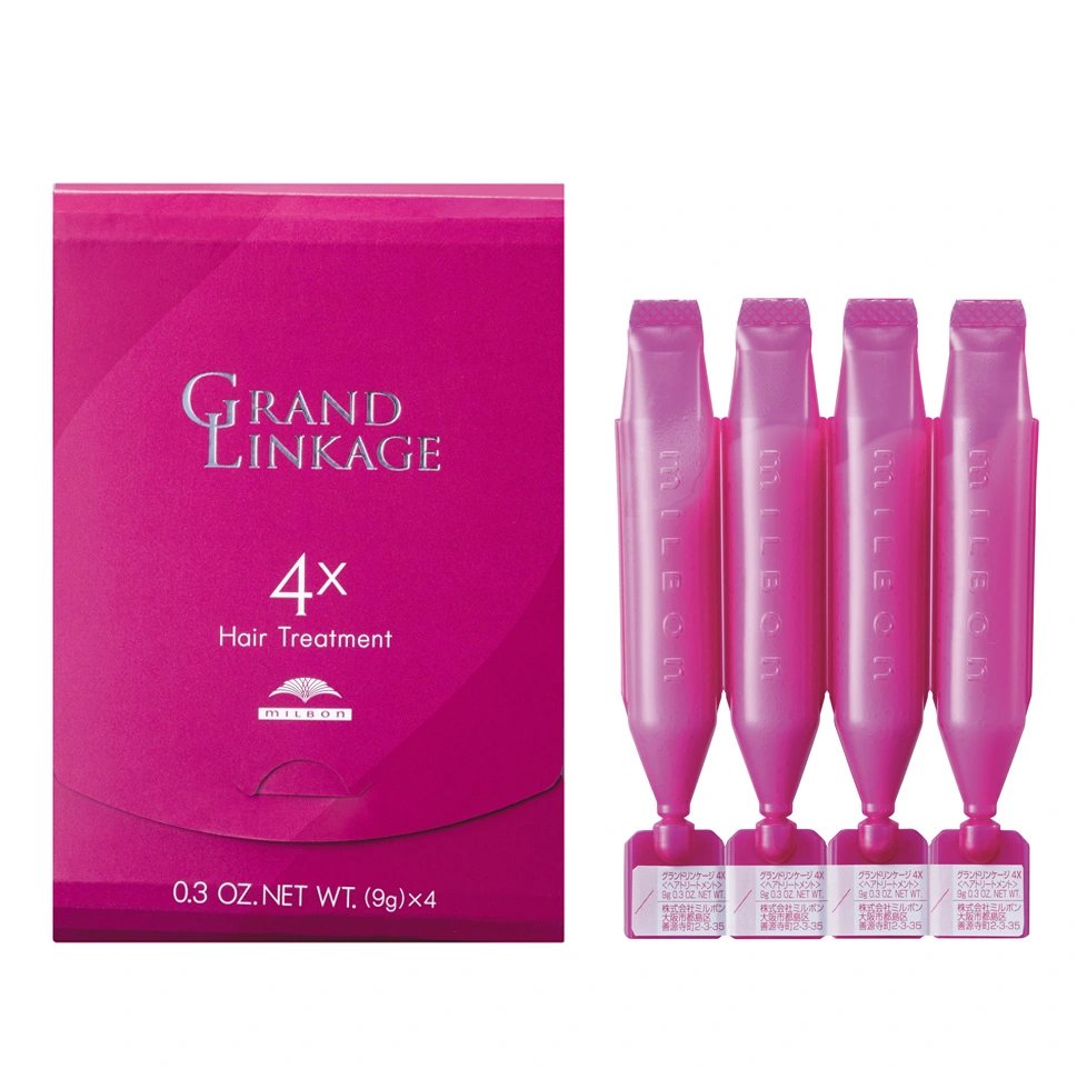 Milbon Grand Linkage 4x Hair Treatment For Coarse Hair, 4 x 9g