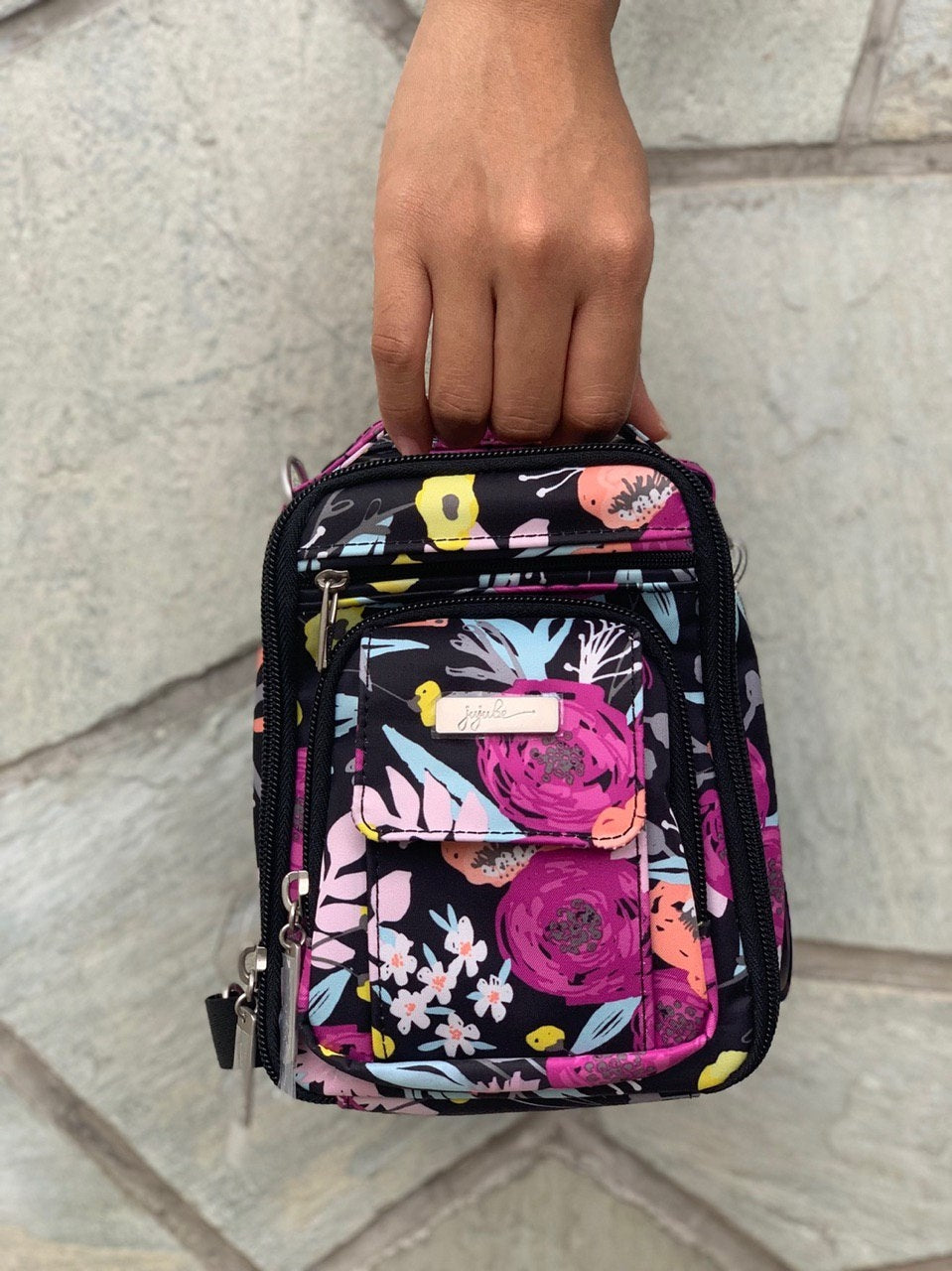 Jujube Mini Be Right Back Sling Bag - Black and Bloom