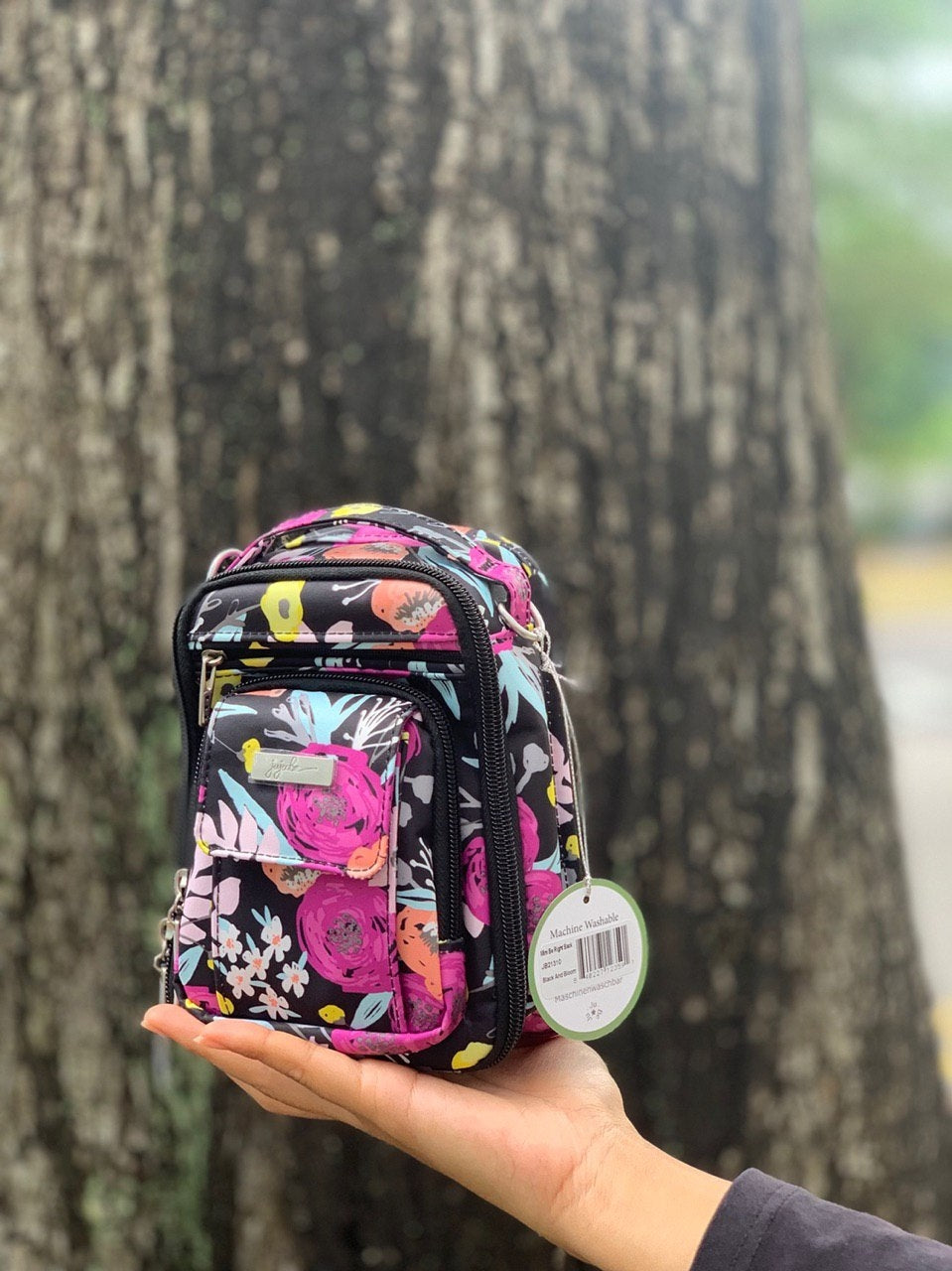 Jujube Mini Be Right Back Sling Bag - Black and Bloom