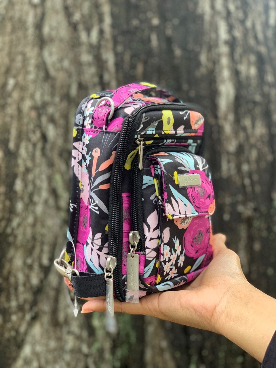 Jujube Mini Be Right Back Sling Bag - Black and Bloom