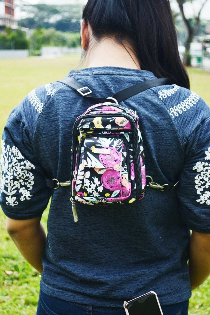 Jujube Mini Be Right Back Sling Bag - Black and Bloom