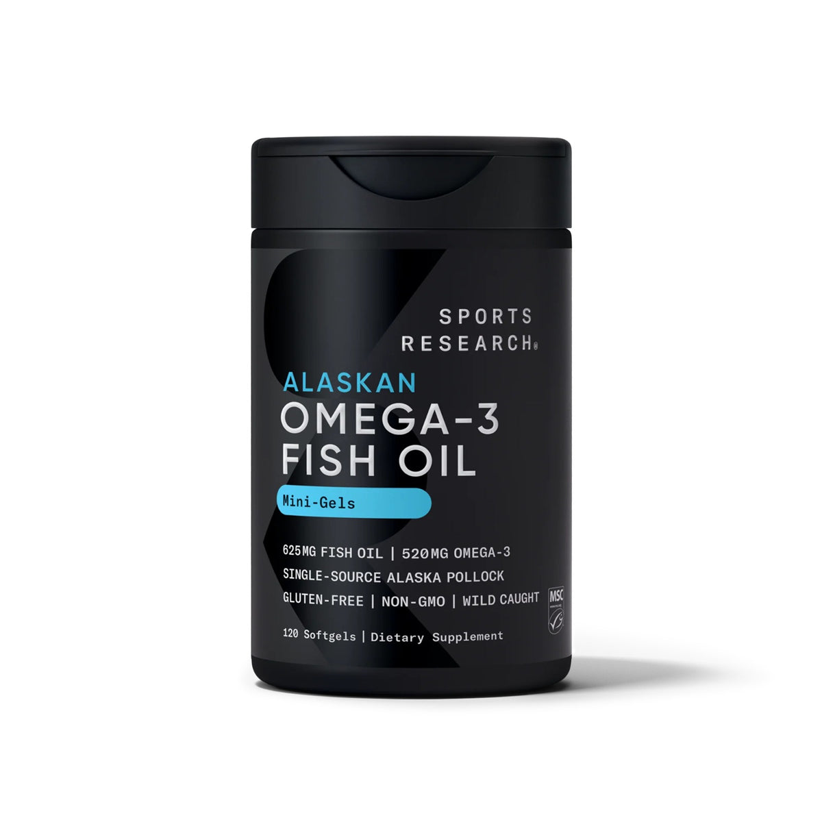 Sports Research Omega-3 Fish Oil 625/1250mg from Wild Alaska Pollock (3 Types)